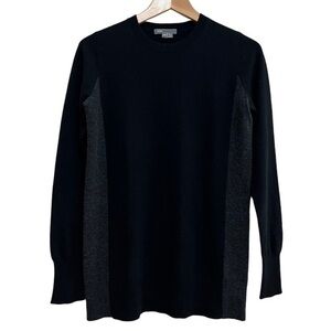 Vince 100% Cashmere Sweater Black & Gray Color Block Pullover Crewneck Size XS